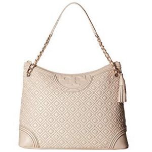 Tory Burch Fleming Pink Quilted Chain Tote